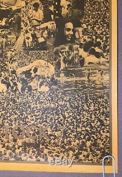 Original Vintage Blacklight Woodstock Poster We Are One 1960s Groovy Hippy 60s
