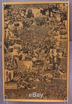 Original Vintage Blacklight Woodstock Poster We Are One 1960s Groovy Hippy 60s