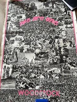 Original Vintage Blacklight Woodstock Poster We Are One 1960s Photo Picture 60s