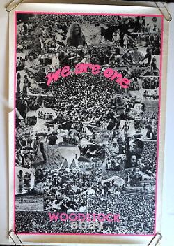 Original Vintage Blacklight Woodstock Poster We Are One 1960s Photo Picture 60s