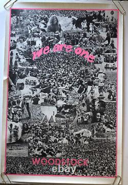 Original Vintage Blacklight Woodstock Poster We Are One 1960s Photo Picture 60s