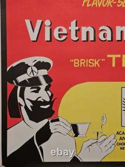 Original Vintage Counterculture Blacklight Poster Vietnam Brisk Tea Cannabis