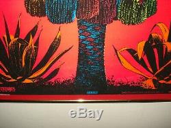 Original Vintage PALM blacklight poster Psychedelic Neon Art Funky Features 1969