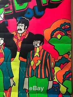 Original Vintage Poster All You Need Is Love The Beatles 1960s Music Blacklight