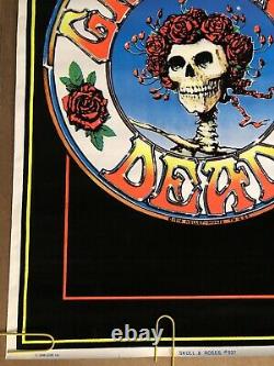 Original Vintage Poster Grateful Dead Black Light Pin Up Velvet Flocked 1996