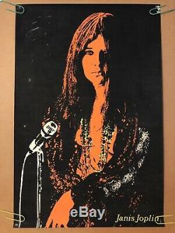 Original Vintage Poster Janis Joplin 1960s Music Blacklight Retro Pin Up