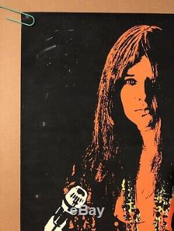 Original Vintage Poster Janis Joplin 1960s Music Blacklight Retro Pin Up