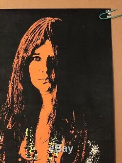 Original Vintage Poster Janis Joplin 1960s Music Blacklight Retro Pin Up