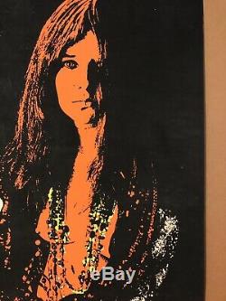 Original Vintage Poster Janis Joplin 1960s Music Blacklight Retro Pin Up