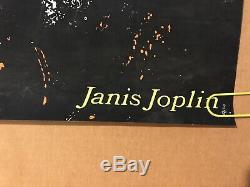 Original Vintage Poster Janis Joplin 1960s Music Blacklight Retro Pin Up