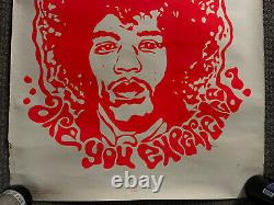 Original Vintage Poster Jimi Hendrix psychedelic head shot Blacklight frank kay