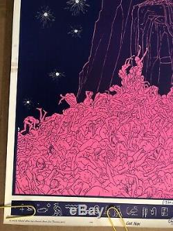 Original Vintage Poster Last Hope Black Light Pin Up Psychedelic Pink And Blue