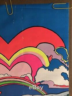 Original Vintage Poster Love Psychedelic Pin Up Black Light Head Shop Trippy