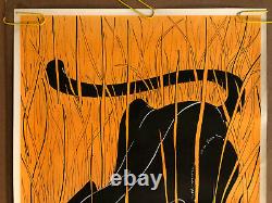 Original Vintage Poster Orange Tiger Black Light Panther Animal Zoo Cartoon