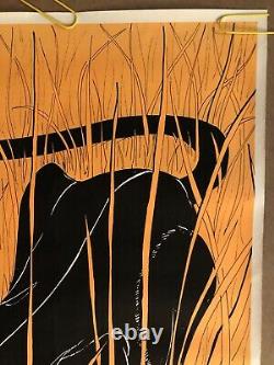 Original Vintage Poster Orange Tiger Black Light Panther Animal Zoo Cartoon