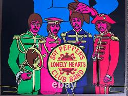 Original Vintage Poster Sgt. Peppers The Beatles Black Light Pin Up Music Promo
