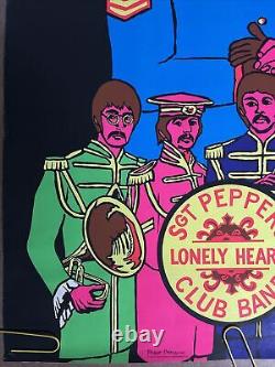 Original Vintage Poster Sgt. Peppers The Beatles Black Light Pin Up Music Promo
