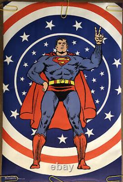 Original Vintage Poster Superman Bullseye USA Black Light Pin Up 1971 Head Shop