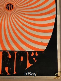 Original Vintage Poster The Time Is Now Black Light Pin Up Psychedelic Trippy