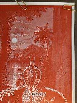 Original Vintage Poster Wilfred Start Red Birds Psychedelic Black Light Pin Up