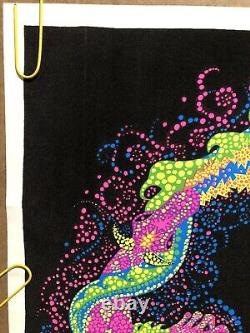 Original Vintage Poster lunar dragons velvet Blacklight Psychedelic Pin Up