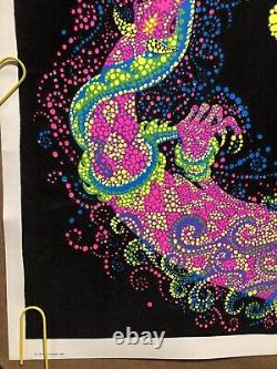 Original Vintage Poster lunar dragons velvet Blacklight Psychedelic Pin Up