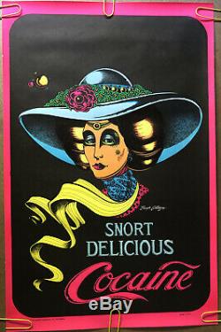 Original Vintage Poster snort delicious cocaine Blacklight petagno drugs