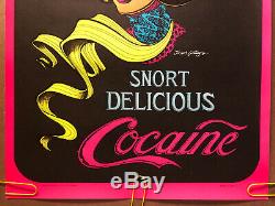 Original Vintage Poster snort delicious cocaine Blacklight petagno drugs