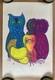 Owls Blacklight Poster Original Vintage 1967 Arron Psychedelic Leroy Olson Owl