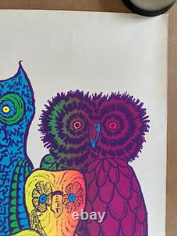 Owls Blacklight Poster Original Vintage 1967 Arron Psychedelic Leroy Olson Owl