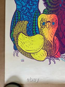 Owls Blacklight Poster Original Vintage 1967 Arron Psychedelic Leroy Olson Owl