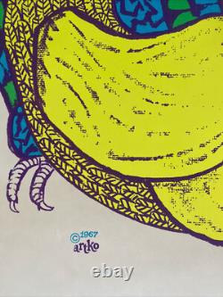 Owls Blacklight Poster Original Vintage 1967 Arron Psychedelic Leroy Olson Owl