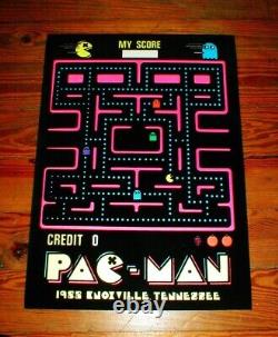 PAC-MAN 1982 FLOCKED BLACK LIGHT POSTER Knoxville Tennessee