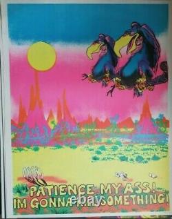 PATIENCE MY ASS I'M GONNA KILL SOMETHING! 1970's VINTAGE BLACKLIGHT NOS POSTER