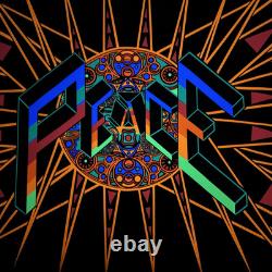 PEACE Psychedelic Vintage Black Light Poster HIP PRODUCTS Large 43.5X27.75