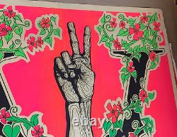 PEACE SIGN 1960's VINTAGE BLACKLIGHT HEADSHOP POSTER By Matt Boulton -NICE