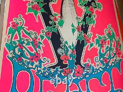 PEACE SIGN 1960's VINTAGE BLACKLIGHT HEADSHOP POSTER By Matt Boulton -NICE