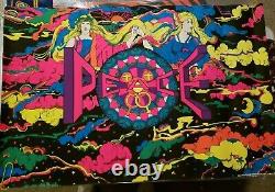 PEACE VINTAGE 1970 BLACKLIGHT PSYCHEDELIC POSTER By SAYLOR -NICE
