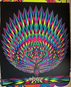 PEACOCK W-150 EGO VINTAGE 1969 BLACKLIGHT POSTER By NANCY PARKER -NICE