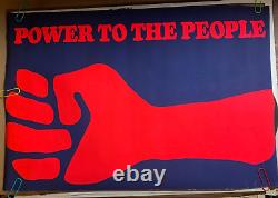 POWER TO THE PEOPLE VINTAGE 1970 BLACKLIGHT POSTER By Gemini Rising -NICE