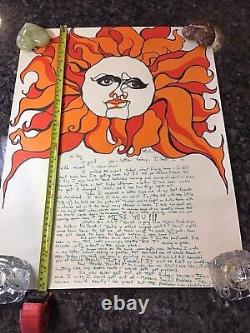 PSYCHEDELIC HIPPIE 1960's SUN HUMAN EYES POP ART POSTER STATIONERY LOVE LETTER