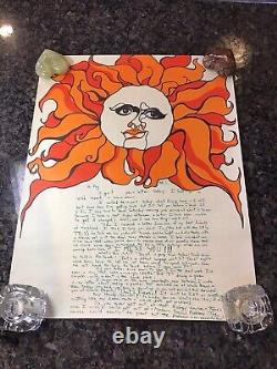 PSYCHEDELIC HIPPIE 1960's SUN HUMAN EYES POP ART POSTER STATIONERY LOVE LETTER