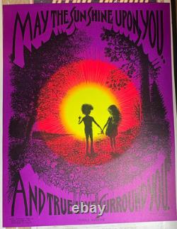 PURPLE SUNSHINE VINTAGE 1971 BLACKLIGHT POSTER By SYNTHETIC TRIP McCULLY -NICE