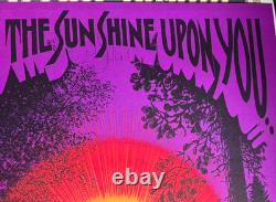 PURPLE SUNSHINE VINTAGE 1971 BLACKLIGHT POSTER By SYNTHETIC TRIP McCULLY -NICE