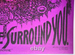 PURPLE SUNSHINE VINTAGE 1971 BLACKLIGHT POSTER By SYNTHETIC TRIP McCULLY -NICE