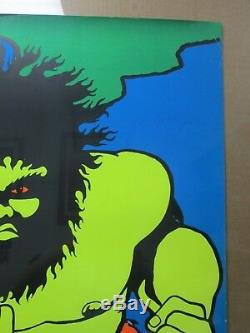 Parody Hulk Fck you Vintage Black Light Poster 1969 Psychedelic skull Inv#G2734