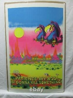 Patience My Ass! I'm Gonna Kill Something Black Light Vintage Poster 1971 Cng728