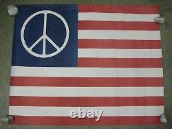 Peace sign flag U. S. A. 1960's black light poster vintage psychedelic love C86