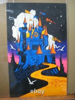 Peaceful Kingdom peace Vintage Black Light Poster Psychedelic 1971 In#G7267