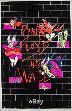 Pink Floyd The Wall Screamin Heads Vintage 1994 Blacklight Poster 23 x 35